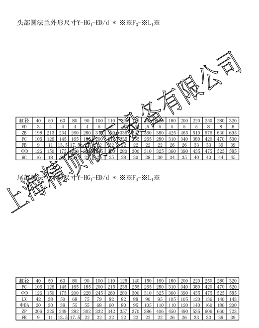 液壓油缸選型樣本